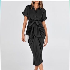 Black Button Down Shirt Dress